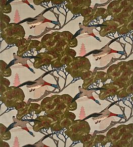 Flying Ducks Velvet Fabric by Mulberry Home Sky
