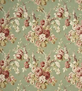 Vintage Floral Fabric by Mulberry Home Coral/Sage
