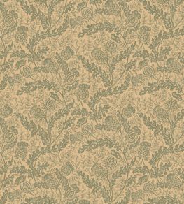 Mulberry Thistle Wallpaper by Mulberry Home Teal