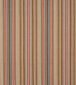 Tapton Stripe Fabric by Mulberry Home Teal/Russet