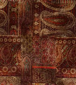 Lomond Velvet Fabric by Mulberry Home Red/Plum