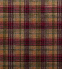 Velvet Ancient Tartan Fabric by Mulberry Home Plum