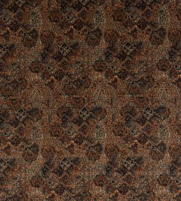 Bohemian Velvet Fabric by Mulberry Home Teal/Spice