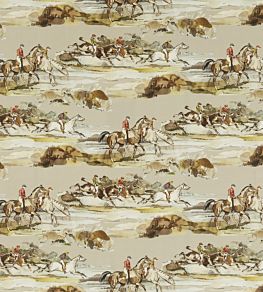 Morning Gallop Linen Fabric by Mulberry Home Grey/Sand
