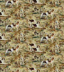 Mulberry Hounds Velvet Fabric by Mulberry Home Multi
