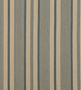 College Stripe Fabric by Mulberry Home Teal/Linen