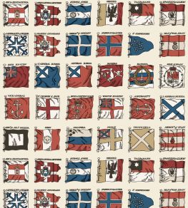 Naval Ensigns Wallpaper by Mulberry Home Red / Blue