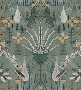 Oasis Villa Wallpaper by Coordonne Celadon