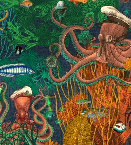 Octopus Wallpaper by Brand McKenzie Emerald Coral