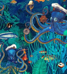 Octopus Wallpaper by Brand McKenzie Turquoise Blue