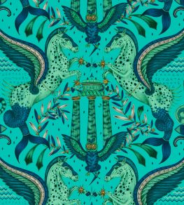 Odyssey Mythos Wallpaper by Clarke & Clarke Peacock