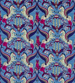 Odyssey Mythos Velvet Fabric by Clarke & Clarke Periwinkle