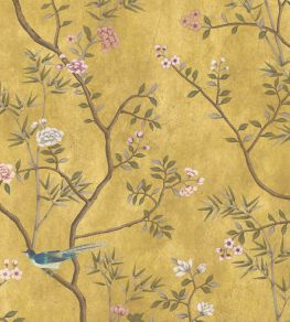 Chinoiserie Onism Mural by Woodchip & Magnolia Old Gold