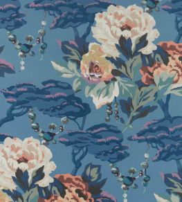 Paeonia Wallpaper by 1838 Wallcoverings Indigo