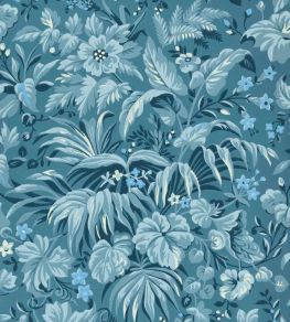 Palmette Wallpaper by 1838 Wallcoverings Blue Hue