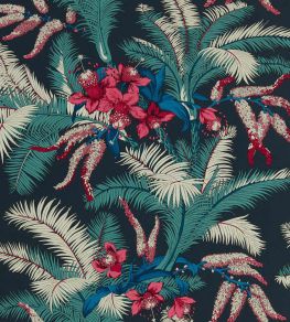Palmetto Wallpaper by Sanderson Black Cherry