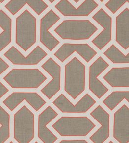 Paravento Fabric by Vanderhurd Coral/Moonstone