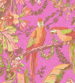 Parrot Talk Fabric by Woodchip & Magnolia Hot Pink