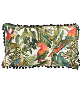 Parrots of Brazil Pillow 20 x 12" by MINDTHEGAP Green