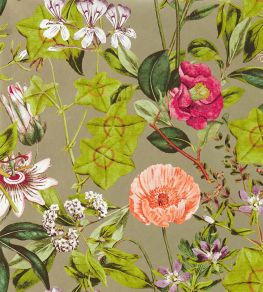 Passiflora Wallpaper by Clarke & Clarke Mulberry/Gilver
