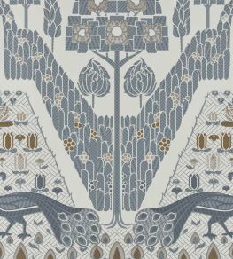 Peacock Topiary Wallpaper by 1838 Wallcoverings Monochrome