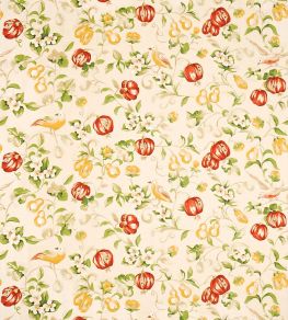Pear & Pomengranate Fabric by Sanderson Lemon/Vermillion
