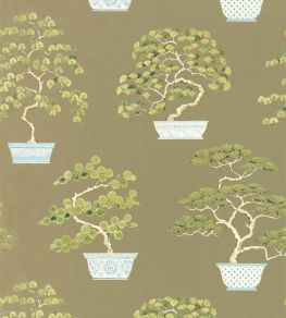 Penjing Wallpaper by Sanderson Scallion Green