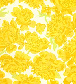 Peonies Fabric by Christopher Farr Cloth Lemon