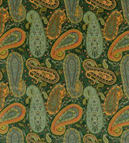 Peregrine Paisley Velvet Fabric by Mulberry Home Emerald