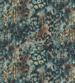 Persian Leopard Fabric by Arley House Sapphire