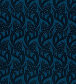 Persian Tulip Weave Fabric by Zoffany Indigo
