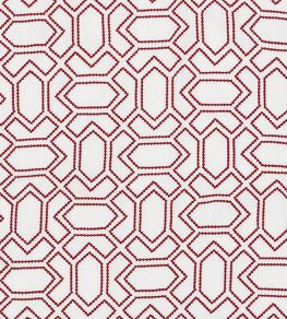 Petite Paravento Fabric by Vanderhurd Scarlet/Cream