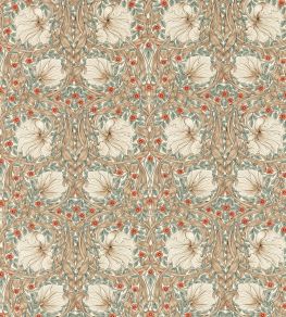 Pimpernel Fabric by Morris & Co Linen/Coral