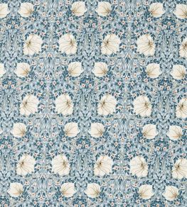 Pimpernel Wide Width Fabric by Morris & Co Light Blue/Coral