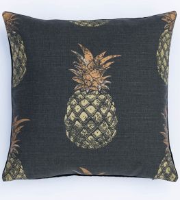 Pineapple Pillow 18 x 18" by Barneby Gates Gold On Charcoal