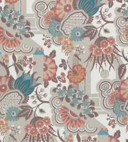 Pineapple Garden Wallpaper by 1838 Wallcoverings Apricot