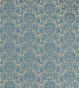 Pomegranate Brocatelle Fabric by Zoffany Wedgwood Blue