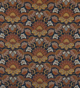 Pomegranate Velvet Fabric by Zoffany Indigo / Terracota