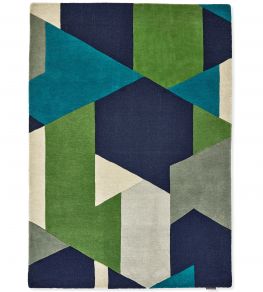 Popova Rug by Harlequin Amazonia/Sea Glass/Forest/Japanese Ink