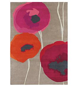 Poppies Rug by Sanderson Red/Orange