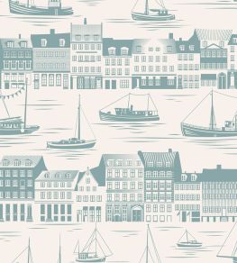 Postcard to Inger Wallpaper by Mini Moderns High Tide