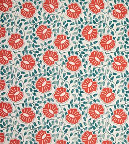 Punch Paisley Fabric by Christopher Farr Cloth Coral