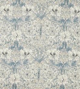 Pure Honeysuckle & Tulip Wide Width Fabric by Morris & Co Mineral Blue/Cream