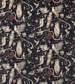 Quetzal Velvet Fabric by Clarke & Clarke Charcoal
