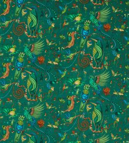 Quetzal Velvet Fabric by Clarke & Clarke Teal