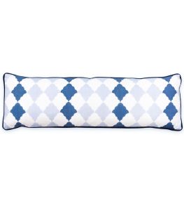 Quilted Harlequin Pillow 33 x 11" by Barneby Gates Two Blues