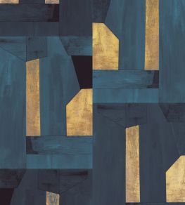 Rainbow Foil Mural by Eijffinger Golden Blue