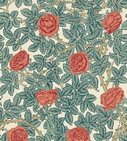 Rambling Rose Wallpaper by Morris & Co Emery Blue/Spring Thicket