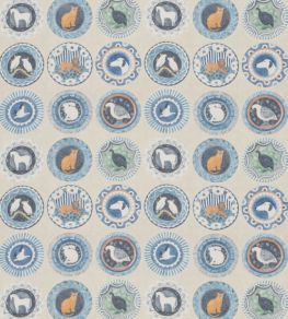 Robinas Dinner Party Fabric by GP & J Baker Blue