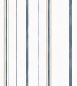 Rolling Stripes Wallpaper by Coordonne Aqua